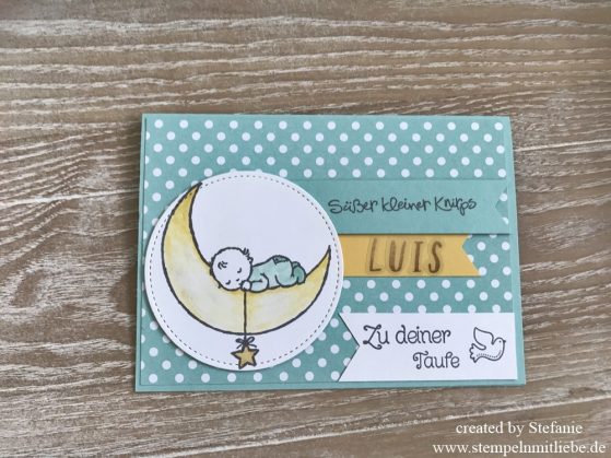 Taufkarte mit dem Stempelset Moon Baby