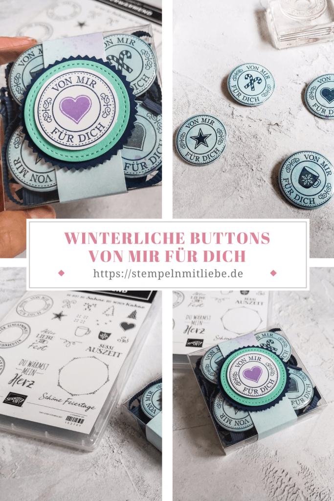 Winterliche Buttons von mir für dich - Warm Hugs 