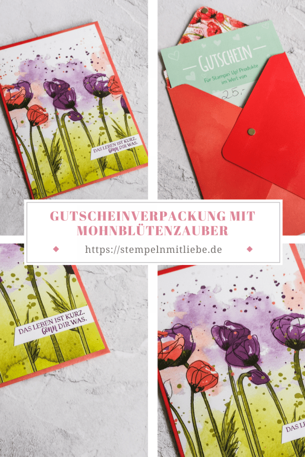 Gutscheinverpackung mit Mohnblütenzauber - Stampin' Up! | Stempeln mit ...