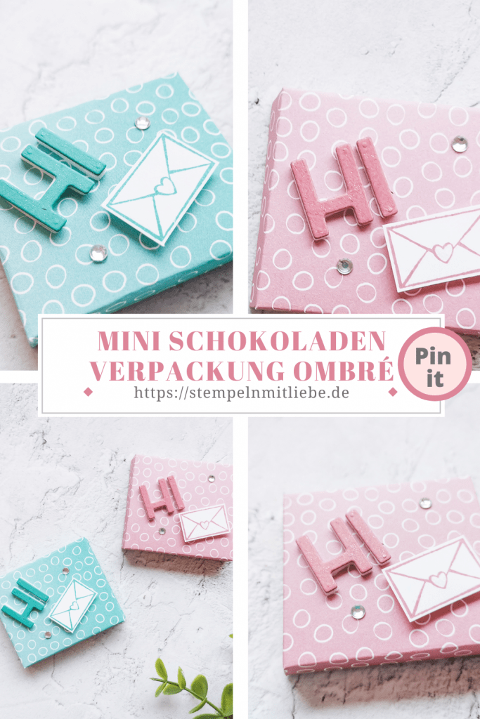 Mini Schokoladenverpackung Ombré - Stampin' Up! - Stempeln mit Liebe - Designerpapier Ombré - Oh so Ombré - Rittersport Mini Verpackung - Stempelset Kangaroo & Company
