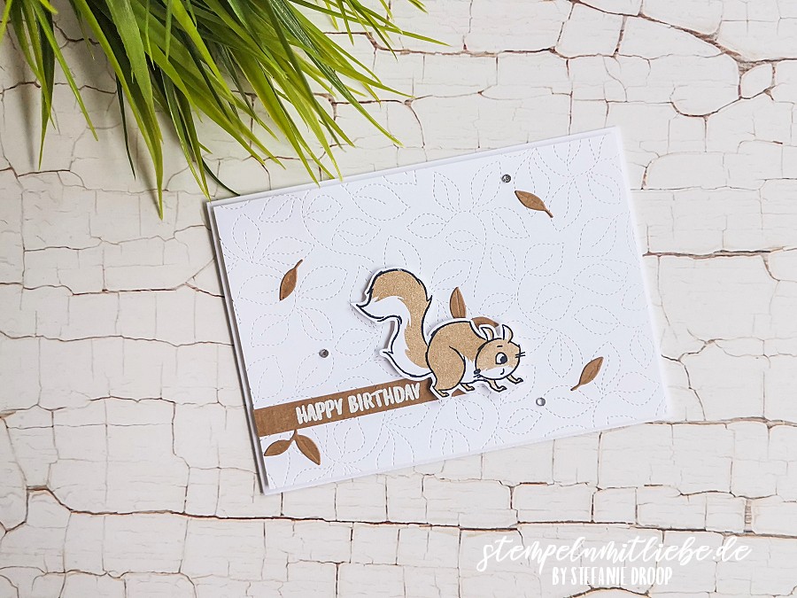 Stempeln mit Liebe - Stampin' Up! - Stempelset Nuts about Squirrels - Happy Birthday mit Nuts about Squirrels - Geburtstagskarte