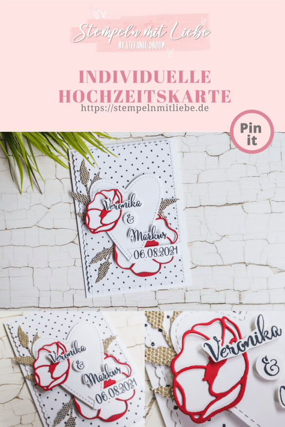 Stampin' Up! - Sale-a-Bration Glamour Papier - Stanzformen Sommerblüten - Hochzeitskarte